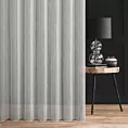 Firana szyta na przelotkach naturalno kremowa z matowej etaminy w pionowe pasy, wykończona obciążnikiem w stylu eko