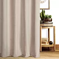 Zasłona szyta na taśmie 5 cm beżowa z miękkiej szenilowej tkaniny z efektem melanżu