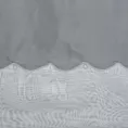 Tkanina firanowa z woalu zakończona wzorem Kornelia podwójnym podwinięciem i ozdobnym haftem