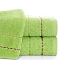 Ręcznik kąpielowy 50x90 cm bawełniany kolor jasnozielony z kontrastującymi paseczkami 500 g/m2 SUZI