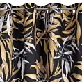 Zasłona welwetowa czarno, beżowa w stylu botanic 140x250 cm przelotka - ZOJA - Pierre Cardin