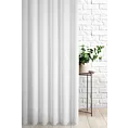Firana szyta na taśmie 5 cm biała z tkaniny z efektem deszczyku i lekkim połyskiem, wykończona obciążnikiem