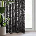 Zasłona czarno, srebrzysta zdobiona błyszczącym wzorem z tkaniny zaciemniającej 140x250 cm przelotka - ELISE