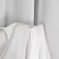 Firana szyta na taśmie 5 cm biała z tkaniny z efektem deszczyku i lekkim połyskiem, wykończona obciążnikiem