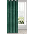Zasłona ciemnozielona z ekskluzywnego aksamitnego welwetu 290 g/m2 140x250 cm 10 szt. przelotek - RIA - Diva Line