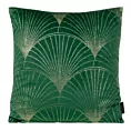 Poszewka na poduszkę 45x45 cm welwetowa kolor ciemnozielony ze złotym nadrukiem BLINK 21