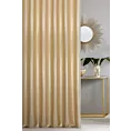 Zasłona szyta na taśmie 5 cm JULIETT złota z eleganckiej połyskującej tkaniny przetykanej lureksową nicią