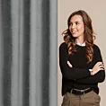 Zasłona szara z tkaniny welurowej 360x270 cm przelotka - Dora