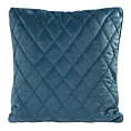 Poszewka na poduszkę 45x45 cm welwetowa, granatowa pikowana we wzór karo z ozdobną wypustką VELVET 27 Eurofirany Premium