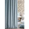 Zasłona szyta na taśmie 5 cm ENYA niebieska z miękkiej półmatowej tkaniny welwetowej