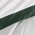 Pościel 220x200 cm z satyny bawełnianej kolor biały, ciemnozielony z kontrastującym obszyciem LAURA