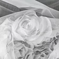 Firana biała z siateczki zdobiona aplikacją 3D w róże 140x250 cm przelotka - ROSES2 - Eva Minge