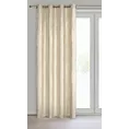 Zasłona welwetowa kremowo, szampańska zdobiona lśniącym nadrukiem 140x250 cm przelotka - EMILA