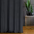 Zasłona szyta na taśmie 5 cm ciemnografitowa z grubej, matowej tkaniny welwetowej o gramaturze 380g/m2