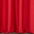 Zasłona szyta na taśmie 5 cm czerwona z miękkiej tkaniny o naturalnym splocie w stylu ekologicznym