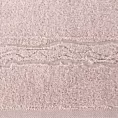 Ręcznik kąpielowy 70x140 cm bawełniany kolor pudrowy róż zdobiony bordiurą z błyszczącym wzorem 500 g/m2 KARIN