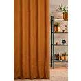 Zasłona szyta na taśmie 5 cm ceglasta z miękkiej tkaniny o welurowej strukturze