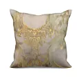 Poszewka szyta beżowo złota z eleganckiej welwetowej tkaniny, pokryta pięknym, nowoczesnym ornamentem Italissima Eva Minge