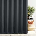 Zasłona szyta na flexach ciemnografitowa z tkaniny o naturalnym splocie z efektem melanżu