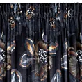 Zasłona czarno, popielata z tkaniny welwetowej 140x270 cm taśma - PEONIA 2 - Limited Collection