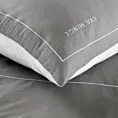 Pościel 220x200 cm z makosatyny bawełnianej kolor szary, biały z logo Eva Minge EVA 10