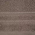 Ręcznik do rąk 30x50 cm bawełniany kolor brązowy zdobiony paseczkami 500 g/m2 EMINA