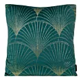 Poszewka na poduszkę 45x45 cm welwetowa kolor ciemnoturkusowy ze złotym nadrukiem BLINK 21