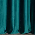 Zasłona szyta na taśmie 5 cm turkusowa z miękkiej, welwetowej tkaniny z błyszczącą cyrkonią Italissima Eva Minge