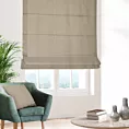 Roleta rzymska beżowo brązowa z tkaniny o wyraźnym splocie z efektem melanżu
