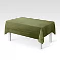 Obrus szyty SAFARI oliwkowy z miękkiej welwetowej tkaniny z połyskiem