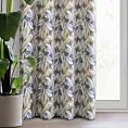 Zasłona biało, musztardowa z nadrukiem botanicznym zaciemniająca 140x250 cm przelotka - LAVIN