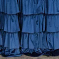 Zasłona welwetowa granatowa zdobiona falbanami 140x250 przelotka - CHARLOTTE 1