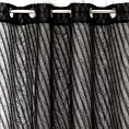Zasłona czarna zdobiona puszystą moherową nicią 140x250 cm przelotka - LAUREL