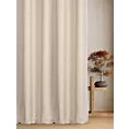 Zasłona szyta na taśmie 5 cm jasnobeżowa o naturalnym charakterze, z widocznym, ozdobnym splotem