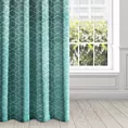 Zasłona welwetowa turkusowa ze srebrnym wzorem 135x250 cm przelotka - MANDI