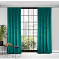 Zasłona ciemnoturkusowa z tkaniny welwetowej 140x270 cm taśma - ROSA - Design 91