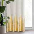 Zasłona naturalno, złocista zdobiona błyszczącym nadrukiem z dodatkiem lnu 135x250 cm przelotka - IMANI