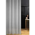 Tkanina firanowa o lekkim splocie i delikatnym połysku zakończona szwem obciążającym