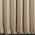 Zasłona szyta na flexach jasnobrązowa z tkaniny o naturalnym splocie z efektem melanżu