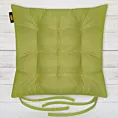Poduszka na krzesło dwustronna 40 x 40 x 6 cm welurowa jasnozielona dziewięcioma pikowaniami ADORE
