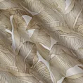 Zasłona biało, beżowa z motywem liści, zaciemniająca 140x250 cm przelotka - SAMIRA