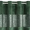 Zasłona ciemnozielono, srebrna z lśniącego welwetu z aplikacja z cekinów 140x250 cm przelotka - MARGOT