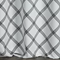 Zasłona szyta na taśmie 5 cm biało czarna z miękkiej tkaniny z nadrukiem w kratę