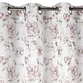 Dekoracja okienna biało, beżowa z matowej etaminy z malowanym kwiatowym wzorem 140x250 cm przelotka - AMBER