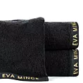 Ręcznik kąpielowy 50x90 cm bawełniany kolor czarny z haftowanym logiem Eva Minge 550 g/m2 VENUS