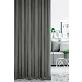 Zasłona szyta na taśmie 5 cm grafitowa z gładkiej tkaniny z delikatnym połyskiem