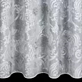 Firana szyta na taśmie 5 cm naturalno szara z ekskluzywnej tkaniny z dodatkiem wiskozy w ornamentowy wzór, wykończona obciążnikiem Italissima Eva Minge