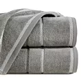 Ręcznik kąpielowy 50x90 cm bawełniany kolor stalowy z welwetową bordiurą i kontrastującymi paseczkami 500 g/m2 NEL
