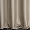 Zasłona szyta na tunelu jasnobeżowa z tkaniny z dodatkiem połyskującej nici, z widocznym ozdobnym splotem