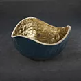 Metalowa misa PEDRO o falujących brzegach granatowo-złota